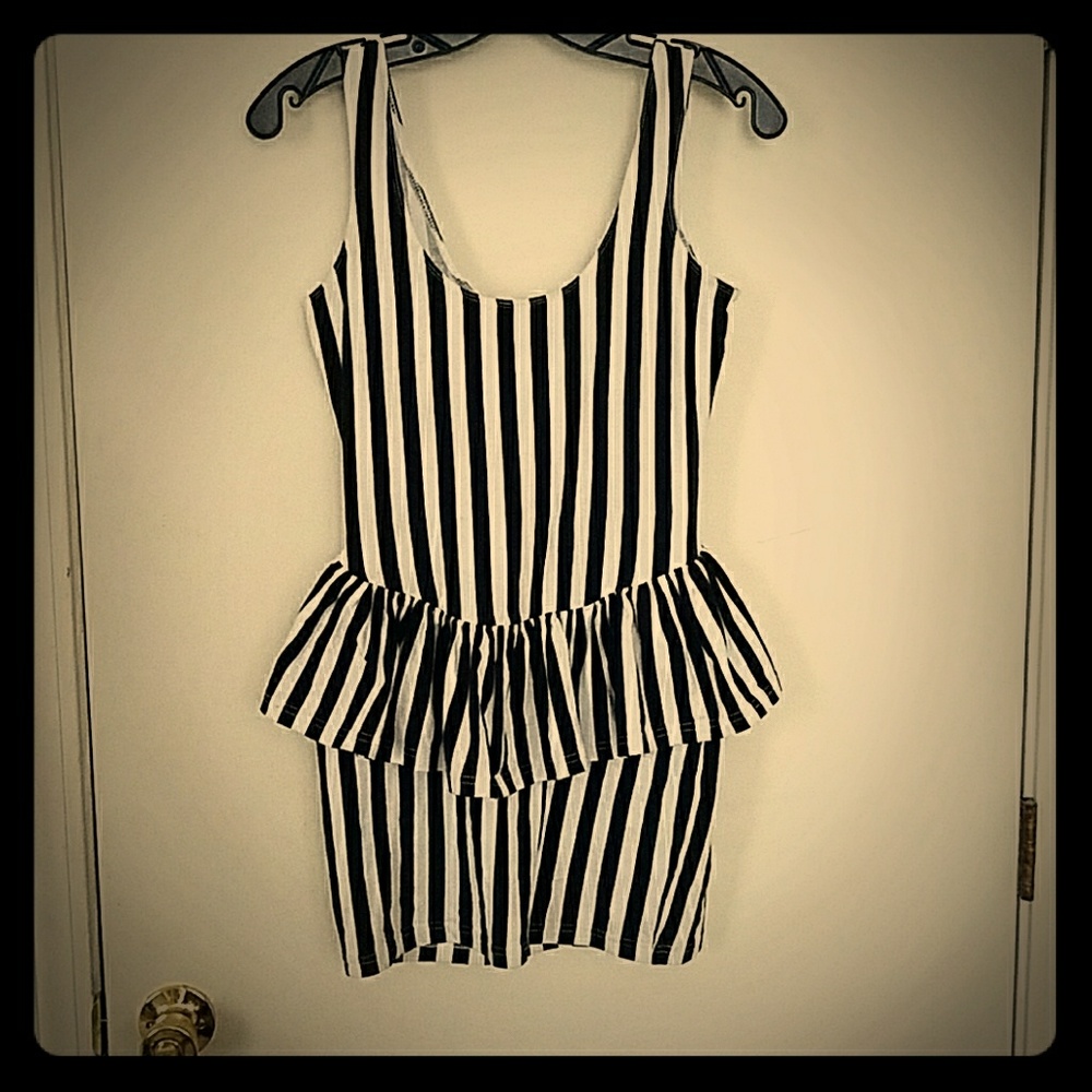 Striped peplum mini